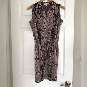 Size M Michael Kors sleeveless lavender snakeskin print dress EUC
